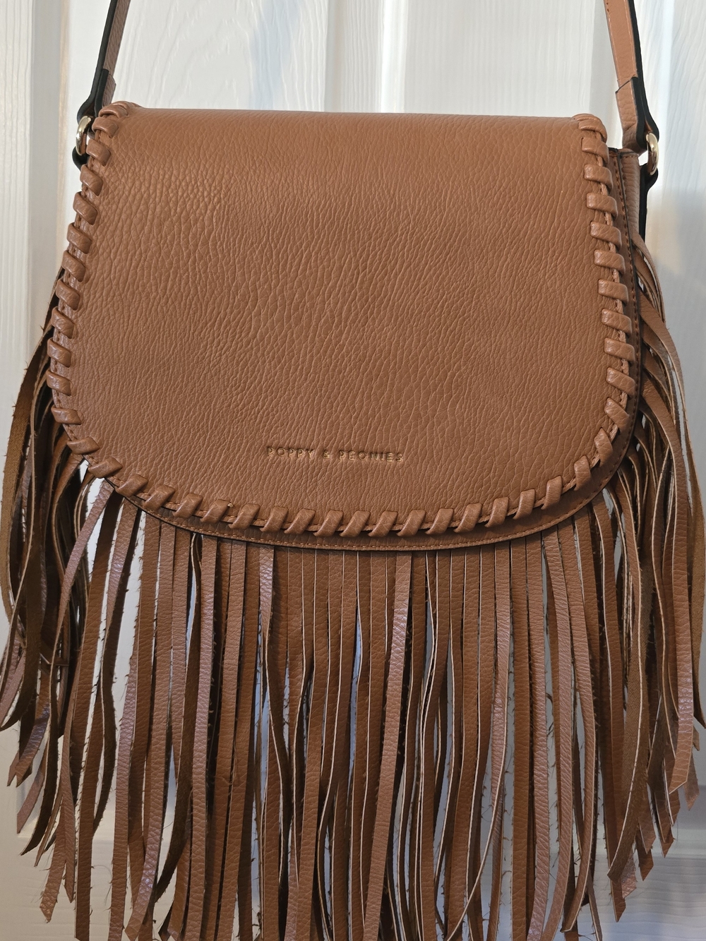 Poppy And Peonies Canyon Cognac Fringe Crossbody Bag, Margaux Wallet And ISU - Picture 1 of 7